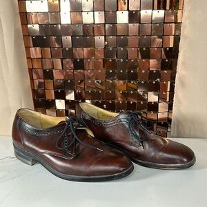 VINTAGE Trans Canada Maroon Leather Oxford Shoes Size 8.5